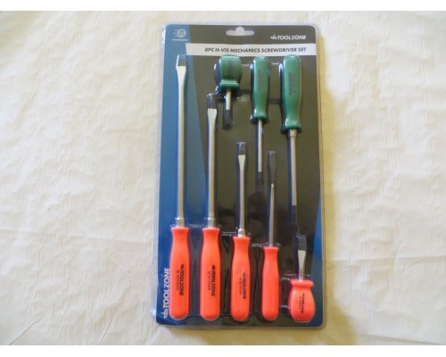 8Pc H-VIS SCREWDRIVER SET Phillips Slotted Stubby  