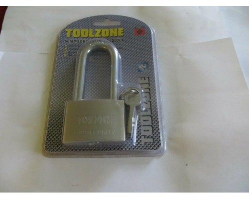 60mm Heavy Duty Long Shackle Padlock With 4 Security Keys LK024 By Toolzone