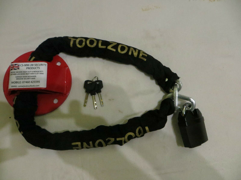 Ground Anchor + 1100M CHAIN + LOCK motor Bike race bike Lock Security Motorbike